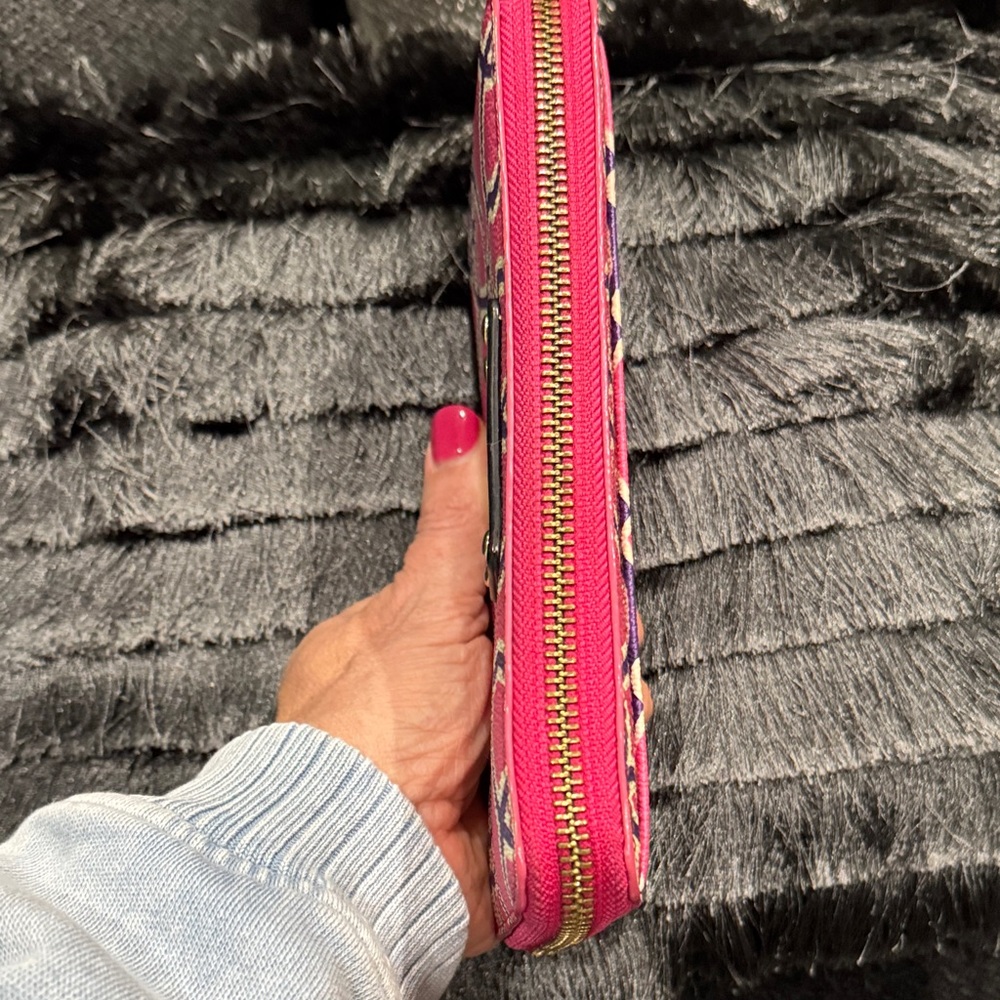 kate spade Pink Geometric Zip-Around Wallet - Picture 4 of 9